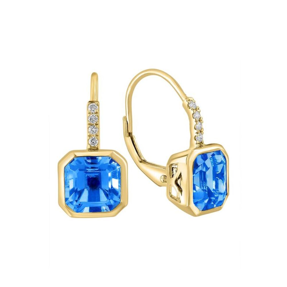 Effy Fine Jewelry 14K 3.36 Ct. Tw. Diamond & Blue Topaz Earrings